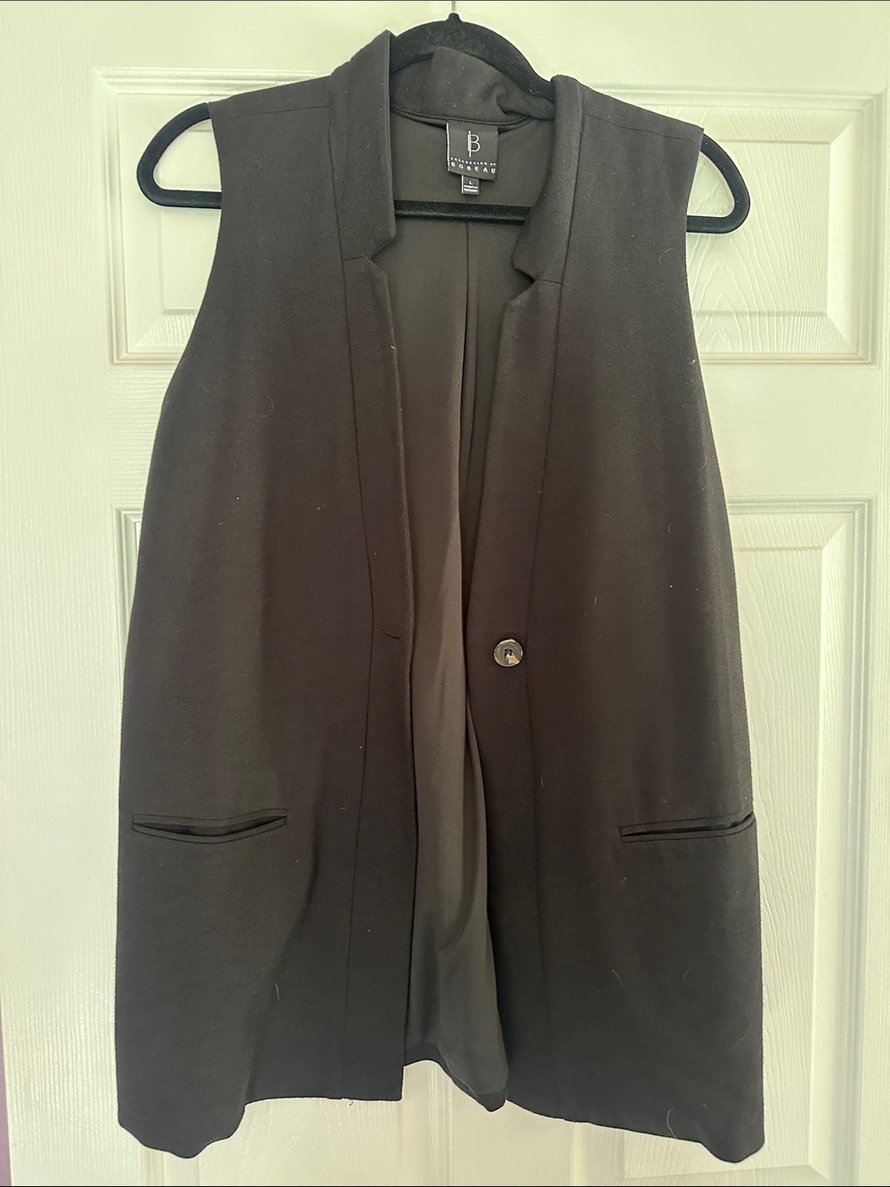 Bobeau Collection B Black Sleeveless Blazer Vest